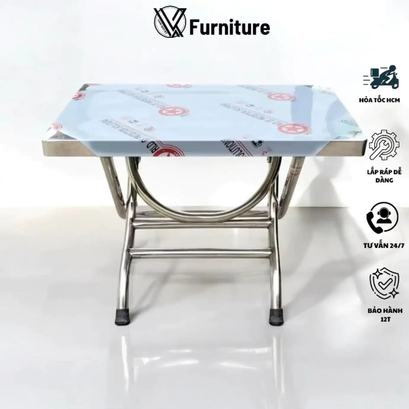 Bàn Inox xếp gọn